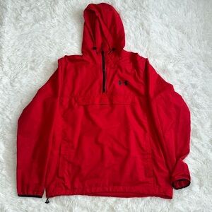 Red Under Armour quarter zip wind breaker